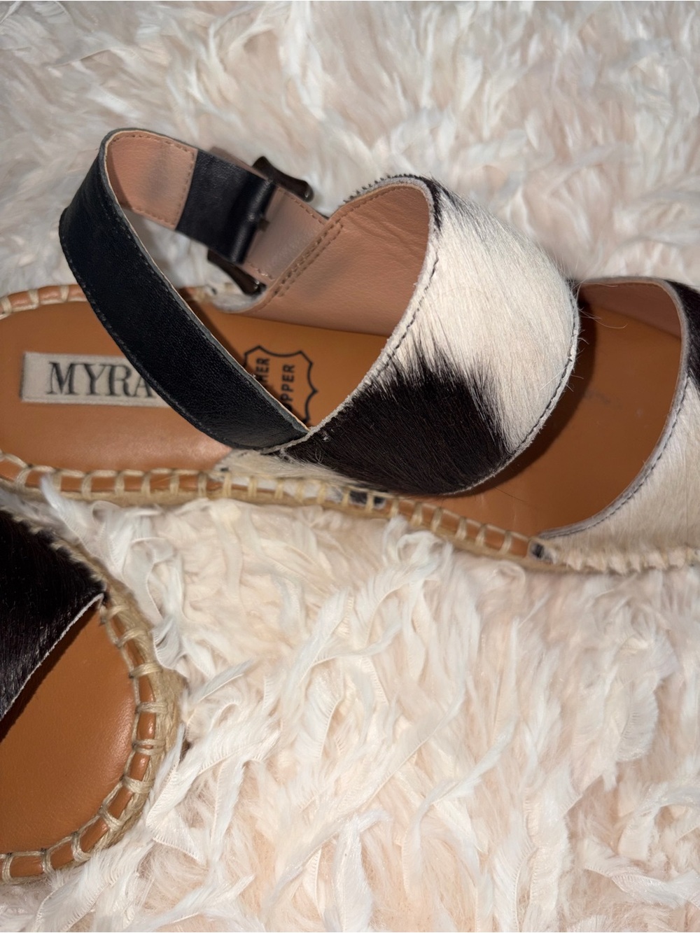 🌟 Myra Cowhide Espadrille Sandals. Step out In Style!!!💋